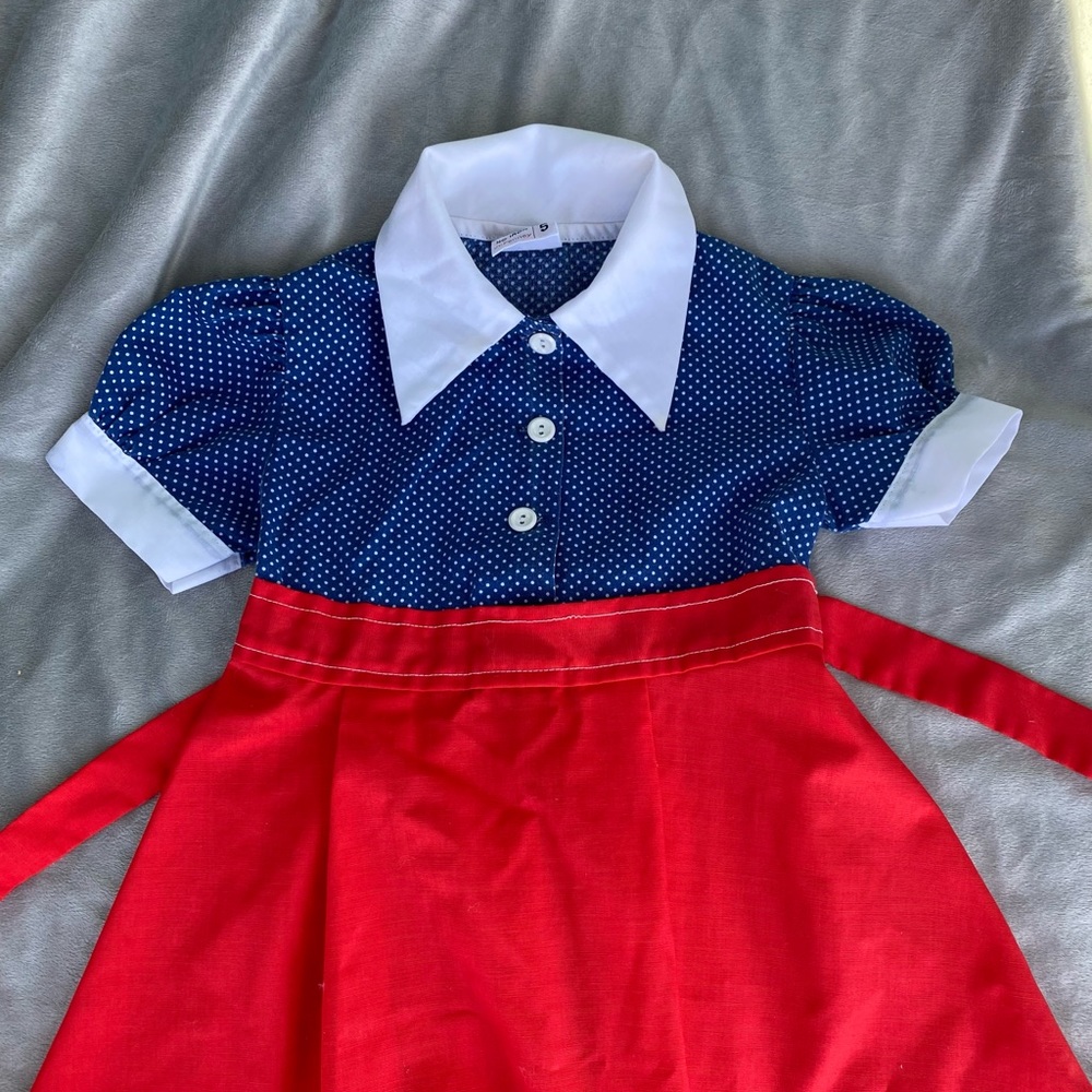Precious Red & Blue Vintage JC Penney girls / Toddler Size 5 Dress - Picture 6 of 6
